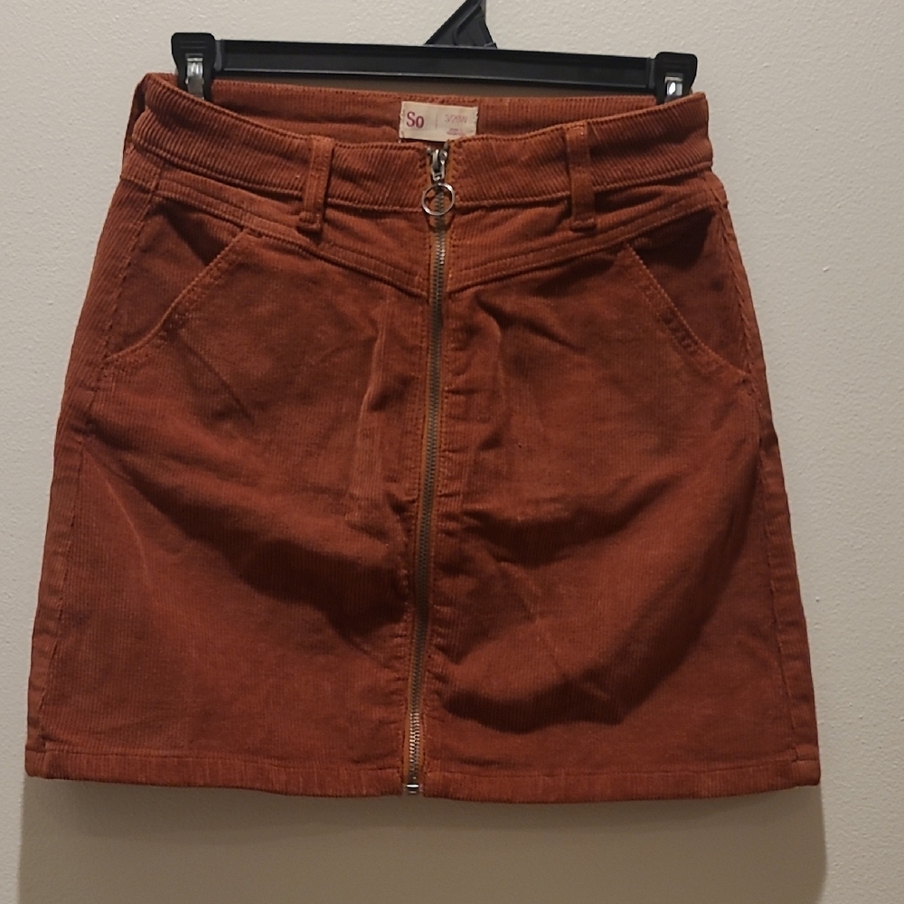 SO Rust Mini Corduroy Skirt